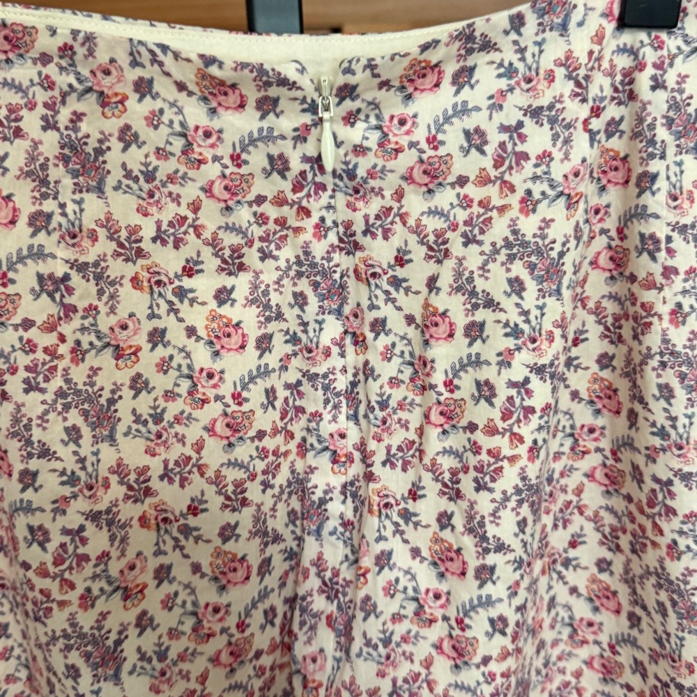 Antonio Melani Cotton Pencil Skirt Floral Ditsy Print 6 Cream Pink Cottagecore - Picture 5 of 7
